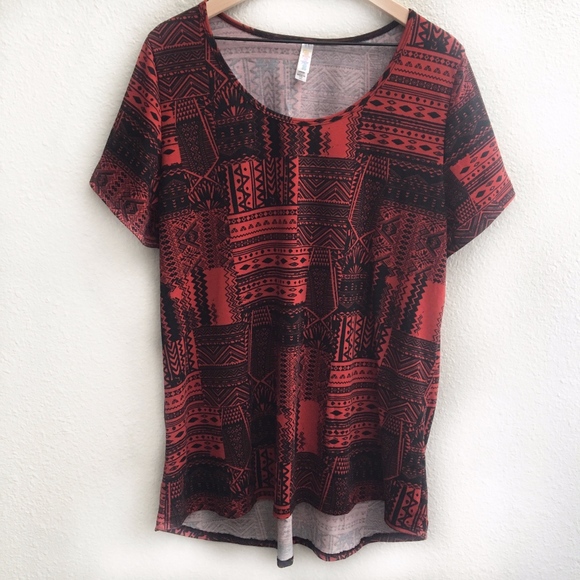 LuLaRoe Tops - LuLaRoe Red and Black Pattern Classic T